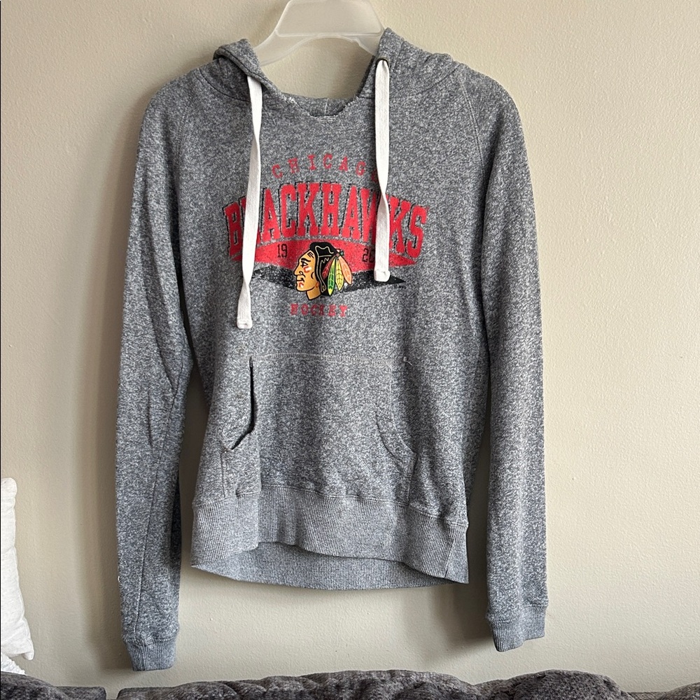 NHL Gray Knit Blackhawks Hoodie